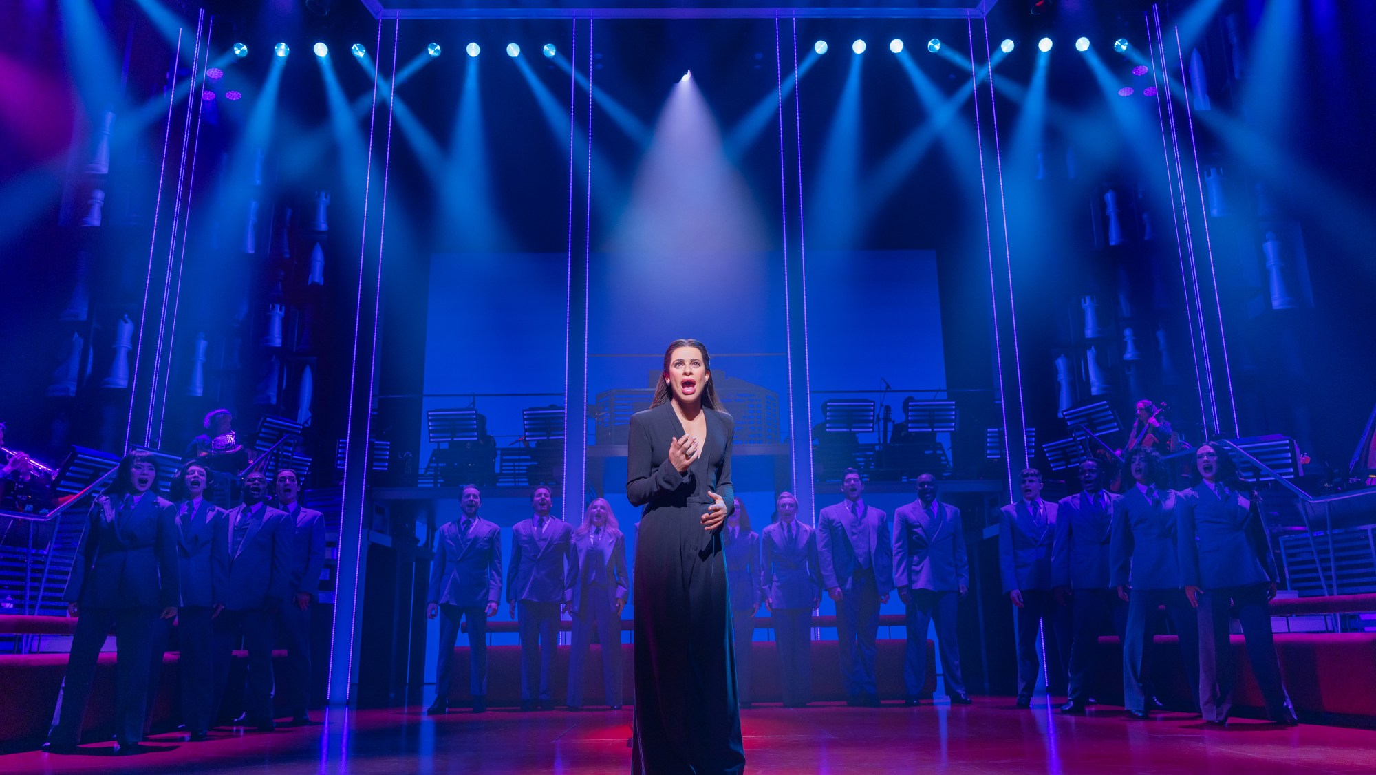 Lea Michele and the cast of 'Chess.'